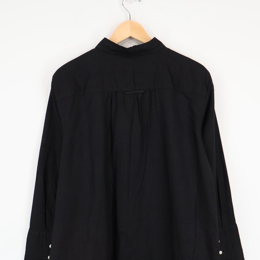 J.Crew Relaxed Fit Beach Shirt Linen Cotton Blend Black Size Medium NWT - Picture 7 of 8